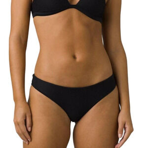 PrAna Size Small Black Gemma Swim Ottoman Ribbed Swimwear Bikini Bottom P1-1